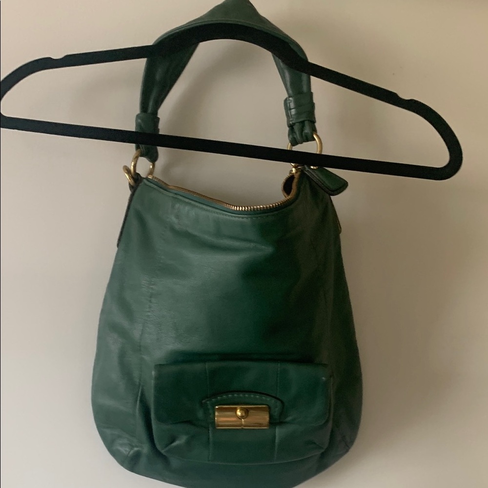 Coach Green Leather Hobo Bag with Slouchy Design